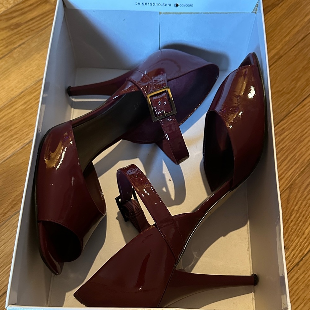 Nine West Dark Red Strappy Heels - Picture 5 of 6
